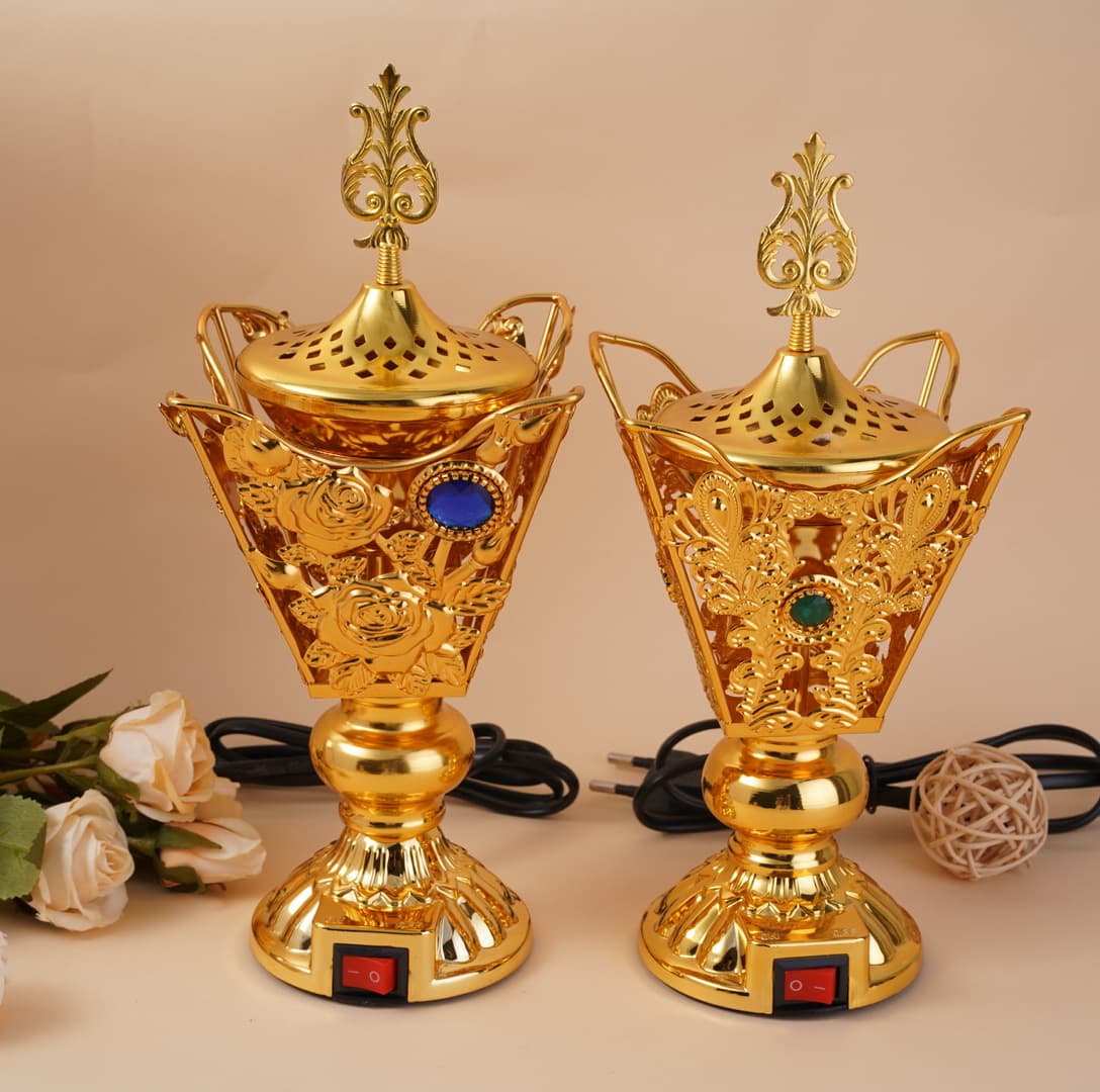 electric incense burner Middle East Southeast Asia Arabic crescent lace incense barrel aromatherapy burner