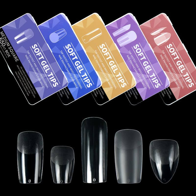 New style porcelain white box manicure nails, ultra-thin, traceless, semi-frosted ballet square, no-engraving fake nails, 550 pieces