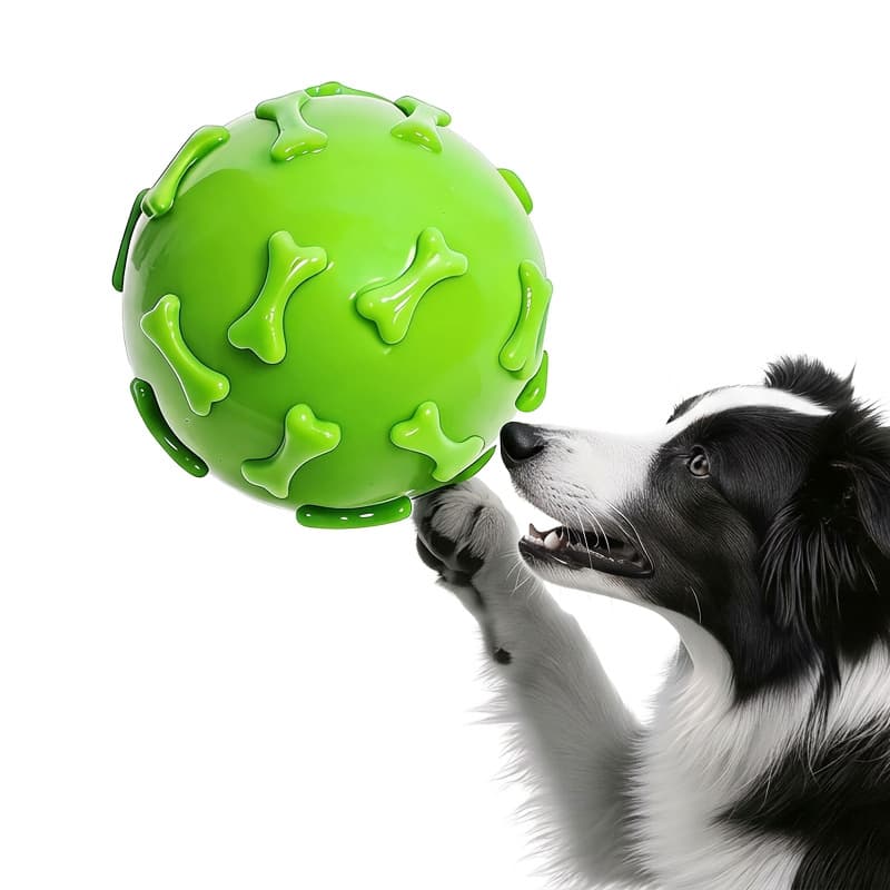 TPR Toy Bone Printed Ball for Pet Dog to Relieve Boredom