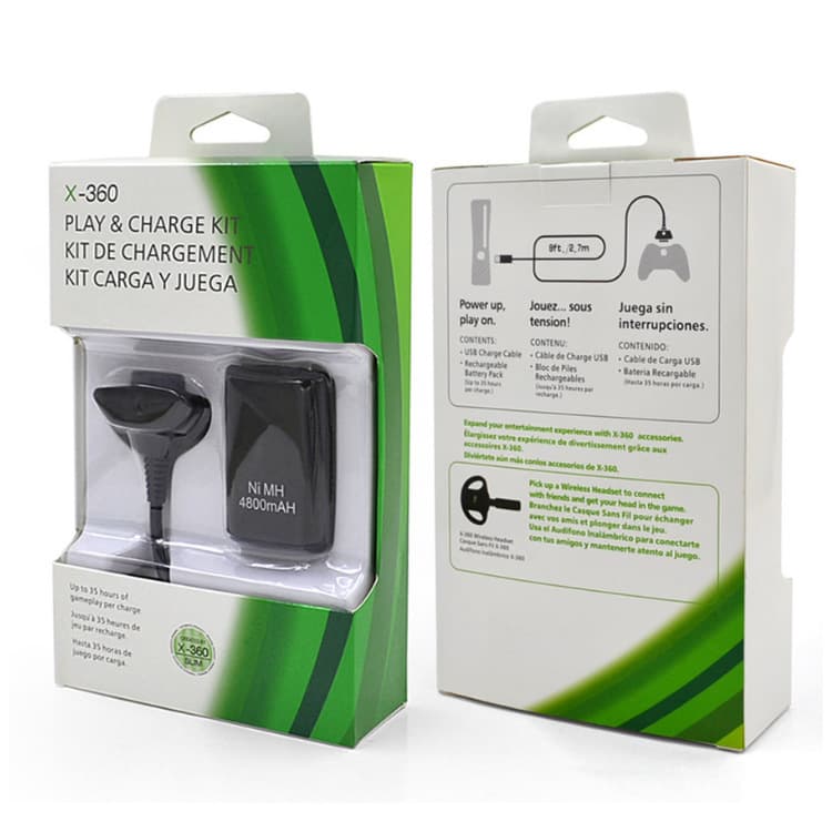 Suitable for xbox360 battery two-in-one XBOX360 wireless controller lithium battery + USB charging cable battery pack