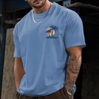 Fashion Men's Solid Color T-Shirt Classic Basic Short Sleeve Casual O-Neck Men's Tee Breathable Sport