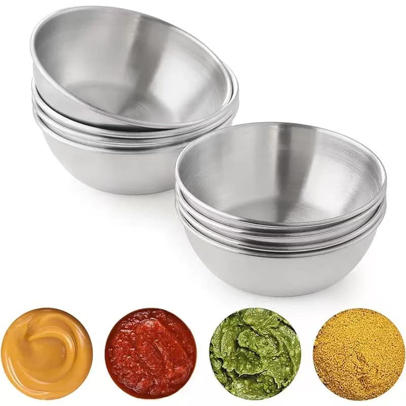 Amazon Stainless Steel Seasoning Bowl Round Home Kitchen Mini Bowl Soy Sauce Container Dip Dish