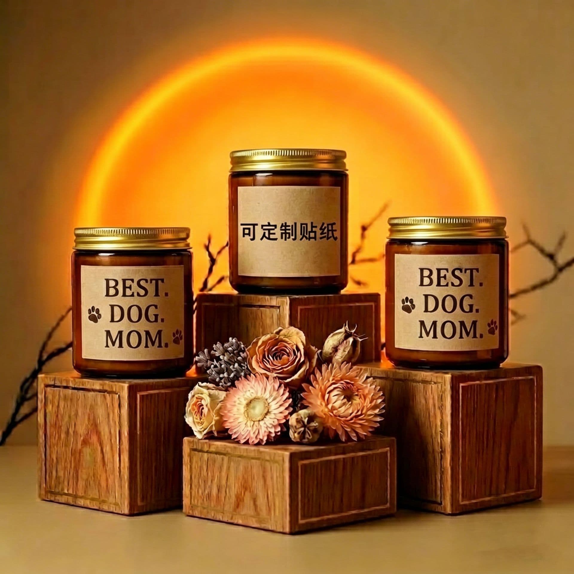 Cross-border hot selling brown glass aromatherapy candle fragrance smokeless handmade soy wax bedroom romantic gift box set