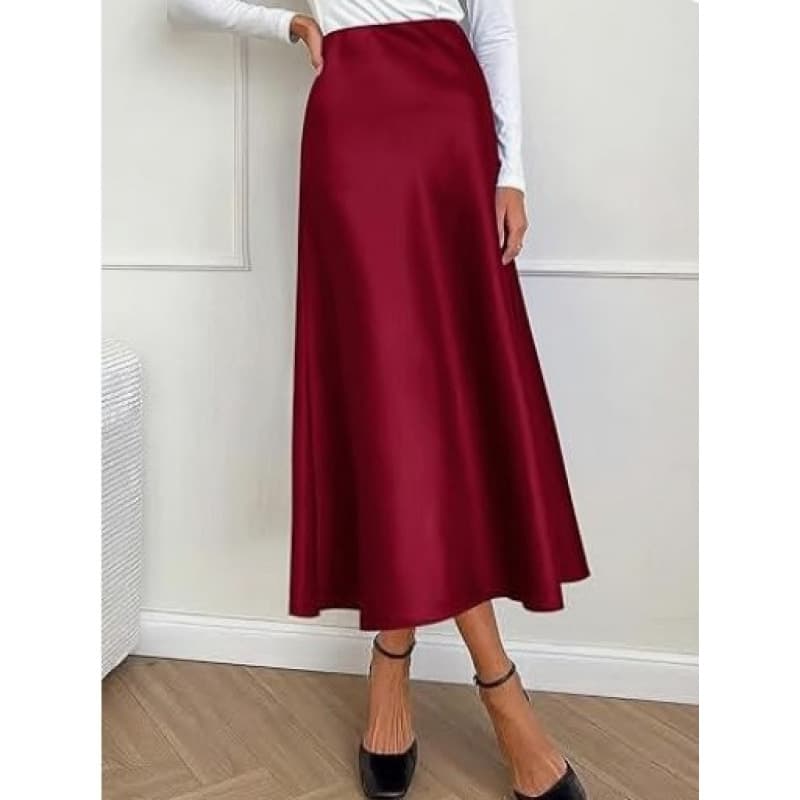 Women's European and American Cross-Border Gentle Texture Spring-Summer Silky Satin Acetate Flowing High-Waist Fishtail Skirt