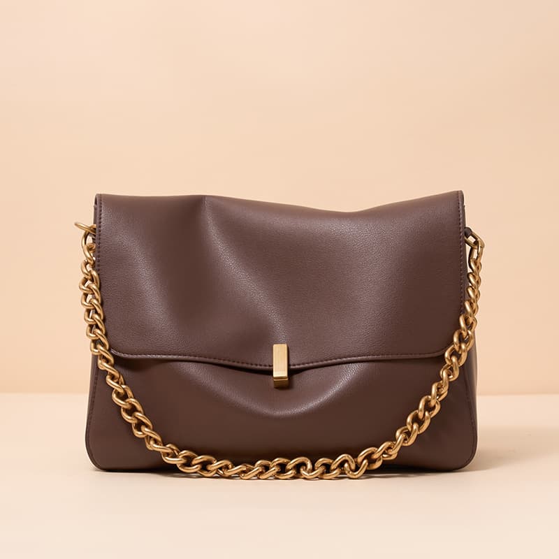 Cowhide Large Bag Crossbody Bag for Women 2026 New Niche High-End Chain Bag Large Capacity Commuter Single Shoulder Bag for Women