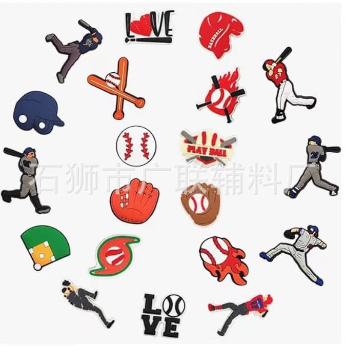 Baseball Football Ice Hockey Sports Series Hole Shoes Shoes Flower Shoe Buckle Detachable Decorative Buckle Amazon