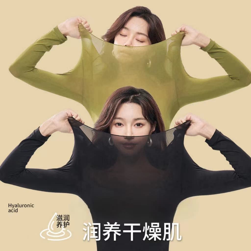 10 Colors Ultra-thin Skin-care Base Layer Comfortable Moisturizing Base Round Neck Seamless High Elastic Warm Underwear Autumn Top Set Women