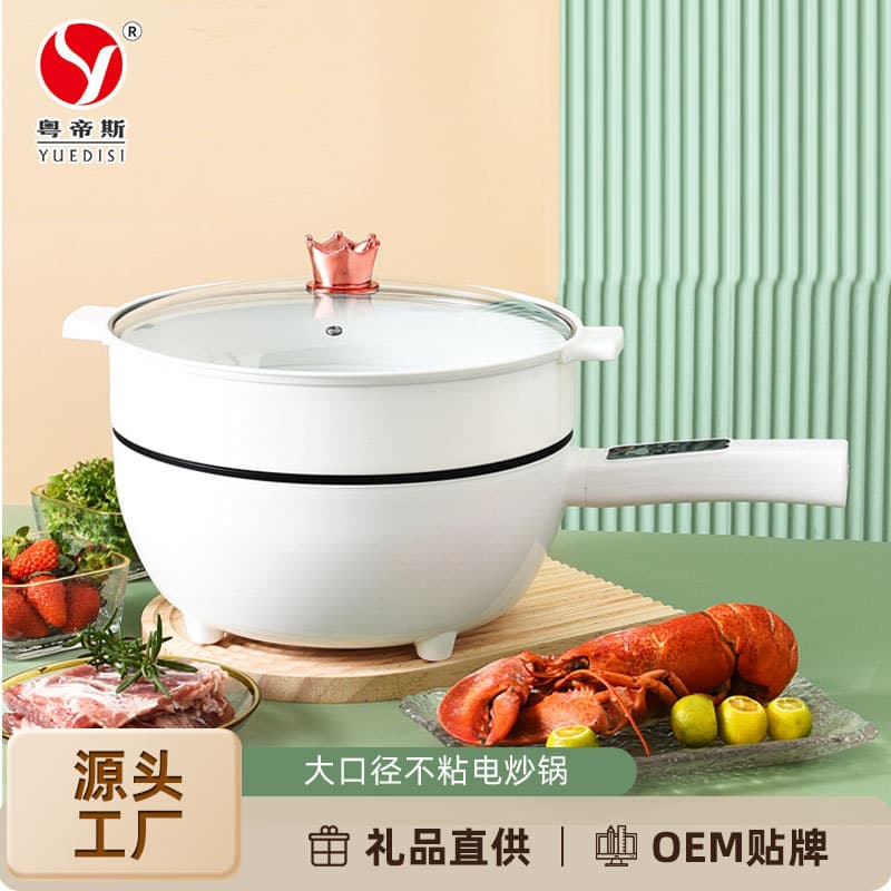 Factory Direct Supply Household Large Capacity 3-4 Person Electric Stir-fry Pan, Integrated Frying, Cooking, and Stir-frying Multi-function Electric Wok