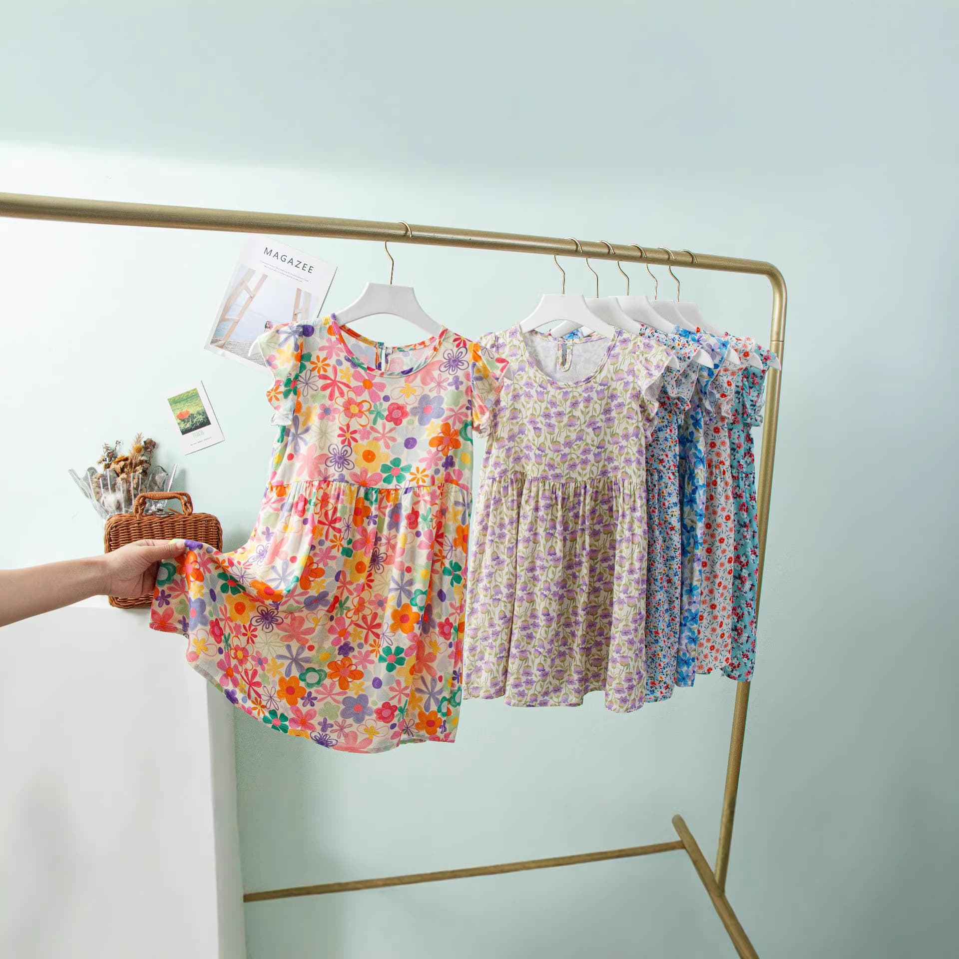 26 Summer Girls' Dresses, Summer Dresses for Older Children, Cotton Silk Tank Dresses, Princess Dresses, Children's Fashionable Floral Dresses