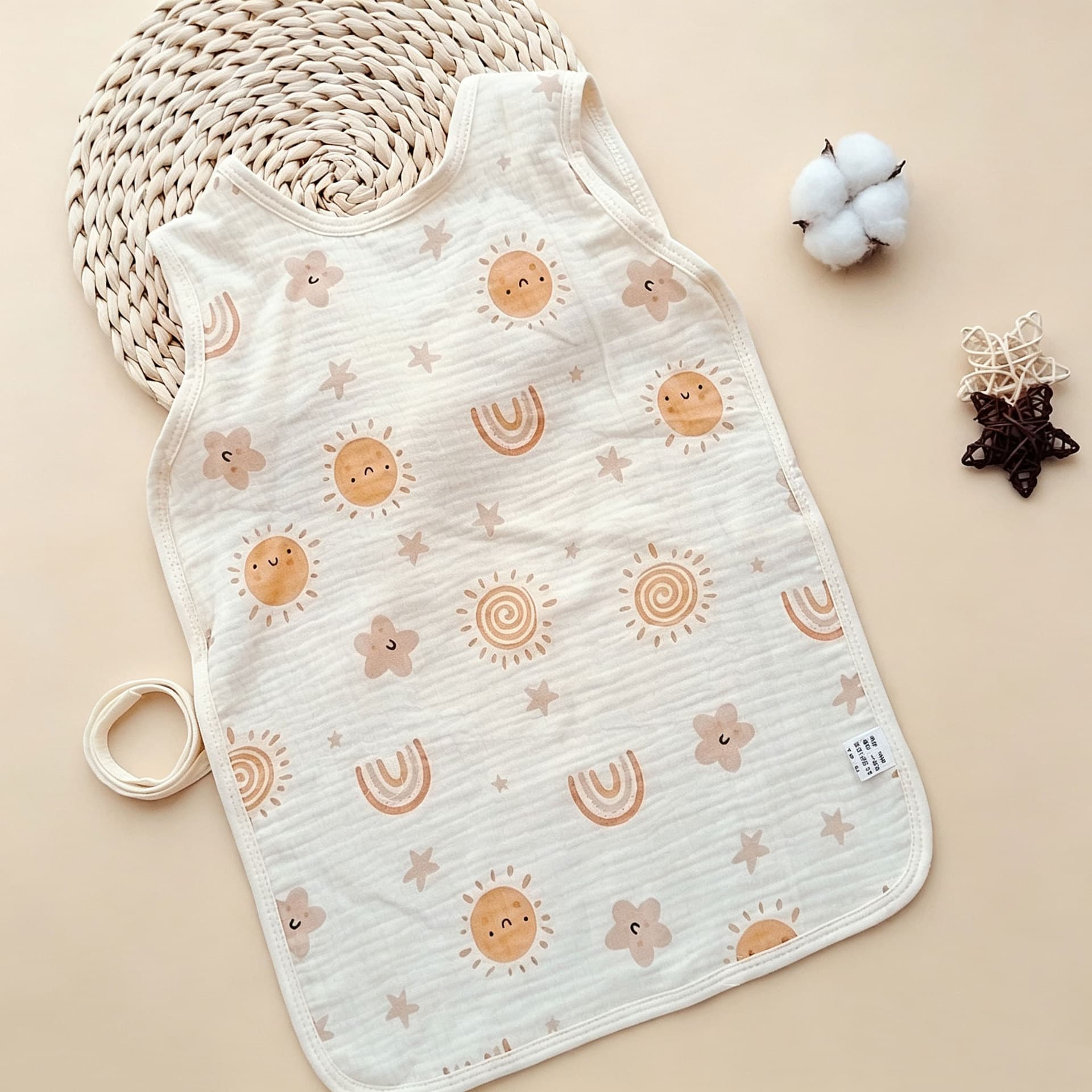 Baby Backless Sleep Sack Cotton Crepe Summer Ultra-Lightweight Style Baby Sleep Belly Protection Anti-Kick Blanket Class A Anti-Cold