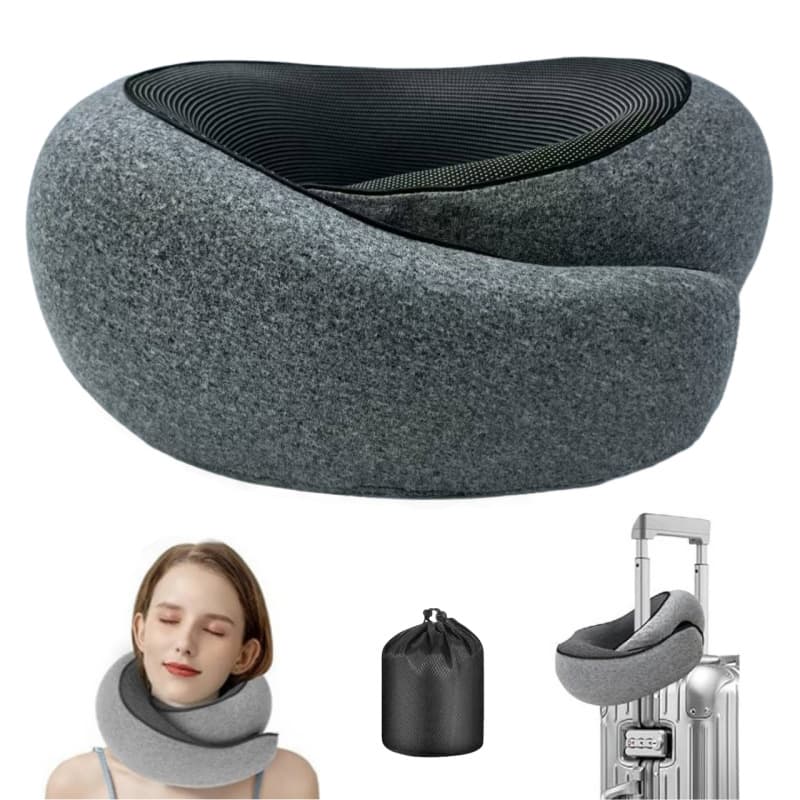 Cross-border Portable Washable Outdoor Airplane Travel Pillow Set, Memory Foam Neck U-shaped Pillow for Napping