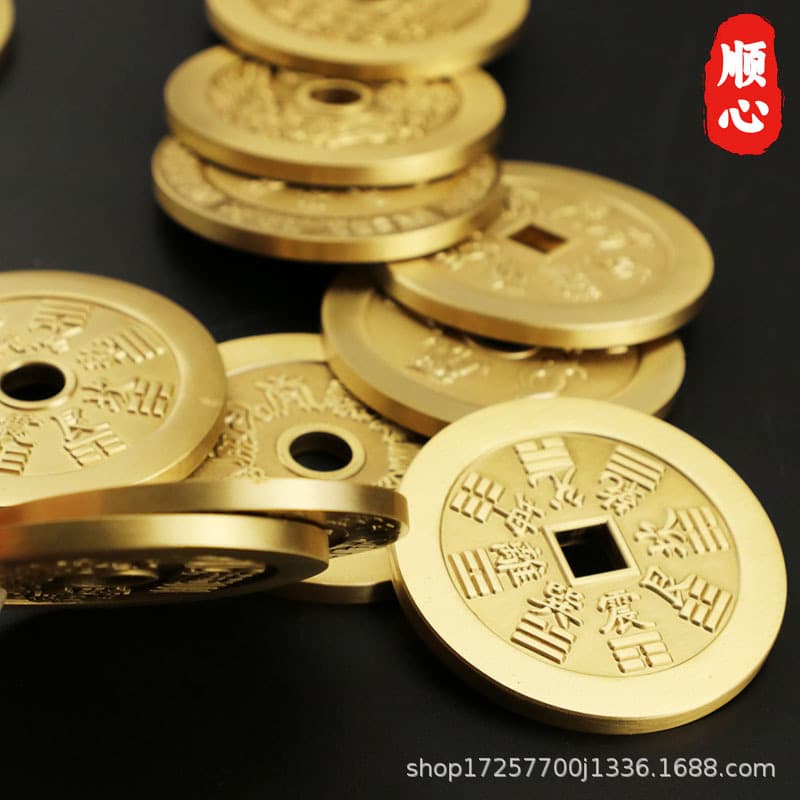 Shunxin pure copper mountain ghost spend money 4.5cm antique square hole copper coin pendant spend money gossip manufacturer spot wholesale
