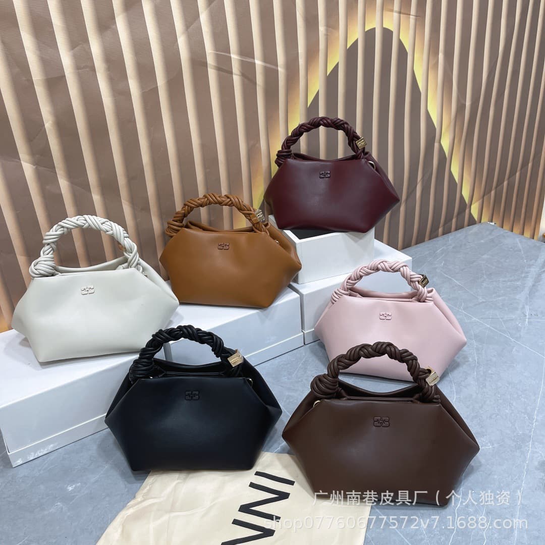 GANNI Handbag Women's Bag 2026 New French Style Tofu Bag Hexagonal Shoulder Crossbody Bag Premium Underarm Bag