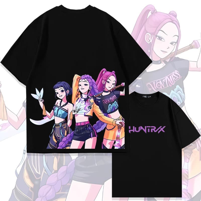 Kpop Demon Hunter Girl Group Mira Lumi Zuo Yi Anime Short Sleeve T-Shirt Unisex Summer Fashion