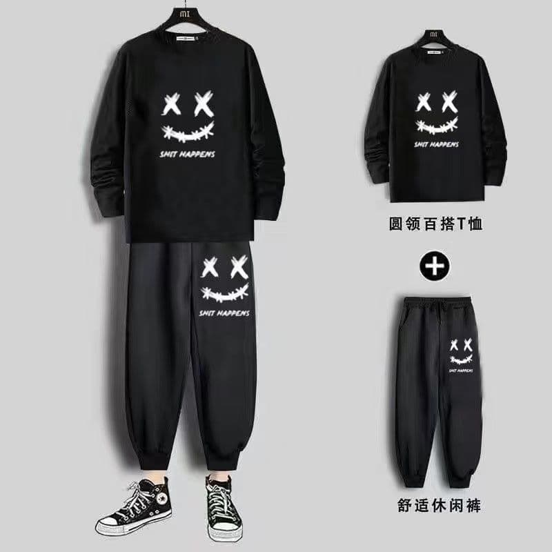 Fall Trendy Long Sleeve T-Shirt Sport Set for Teen Boys Ages 13-16 and 19, Middle School Students