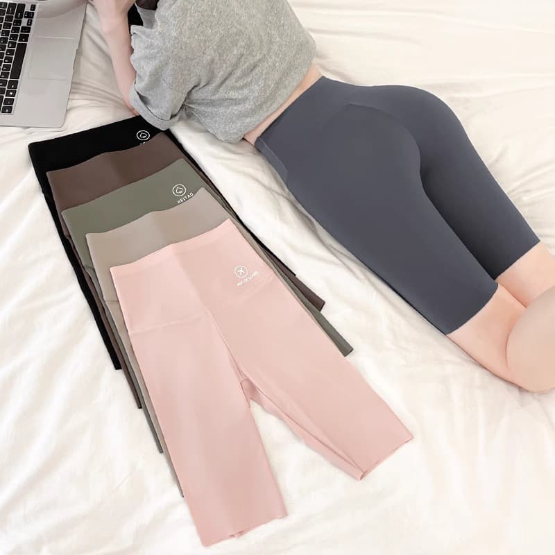 Five-Point Shark Pants for Women, Summer Thin Anti-Exposure Safety Shorts, Outerwear Waist-Shaping Hip-Lifting Seamless Shark Leggings