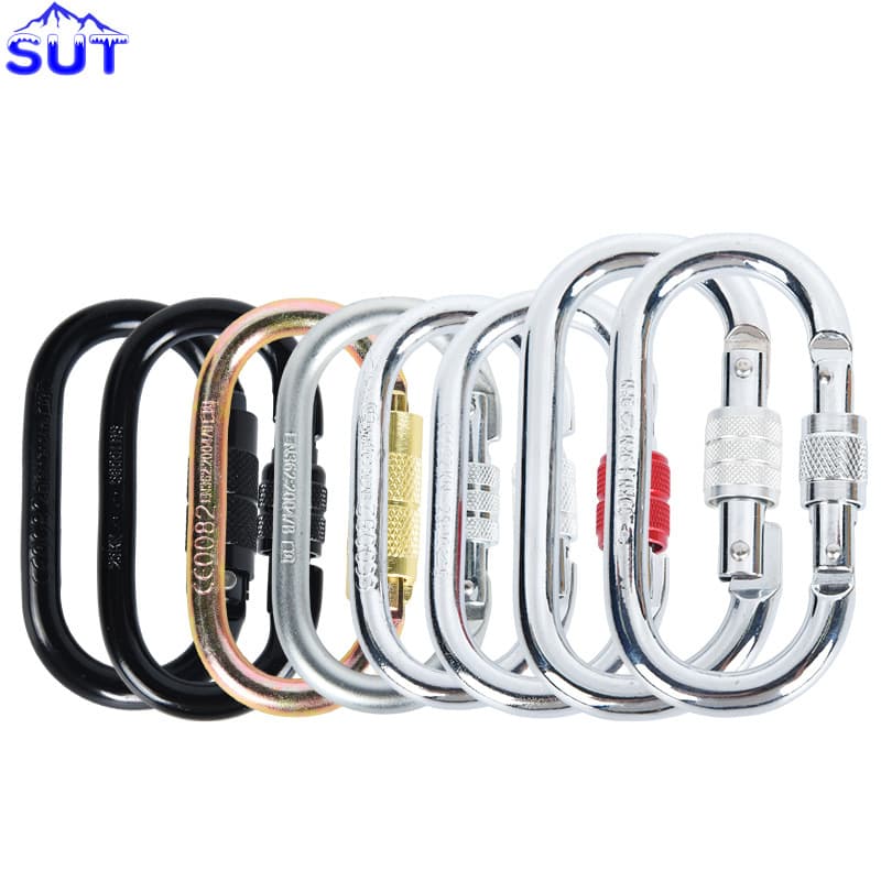 Wholesale CE-Certified O-Type Main Carabiners for Mountaineering and High-Altitude Work, Rock Climbing Steel Hooks and Connecting Rings