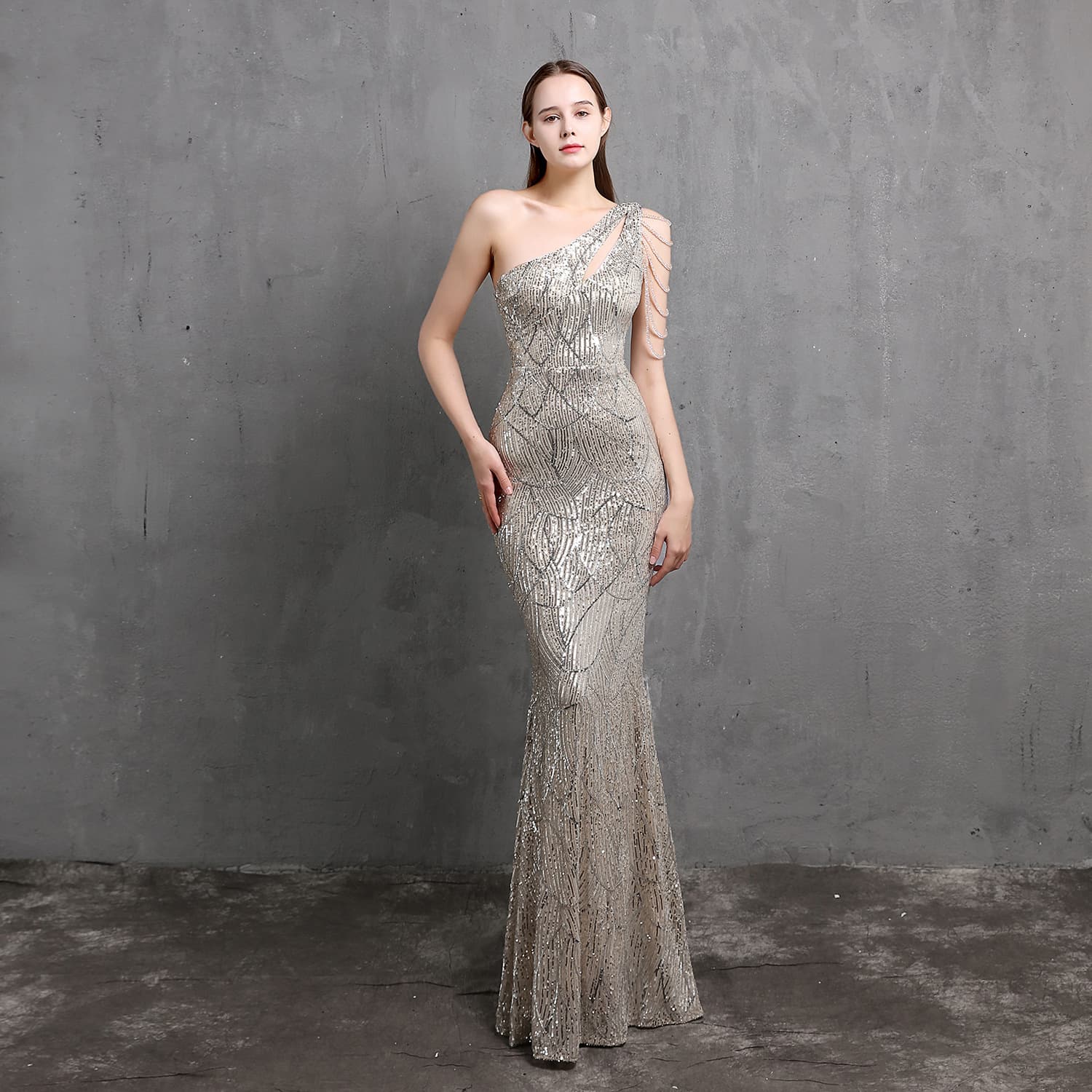18519# Dreamy Fairy-Tale Evening Gown for Women - Elegant Long Dress for Parties, Banquets, and Bridal Events - Slimming Fit