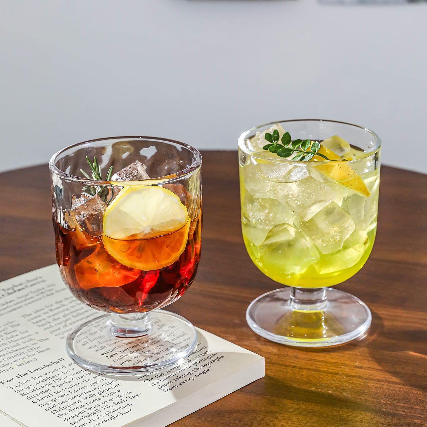 ins short-footed high-footed sparkling drink juice creative water cup fruit wine glass cup high-looking cocktail home
