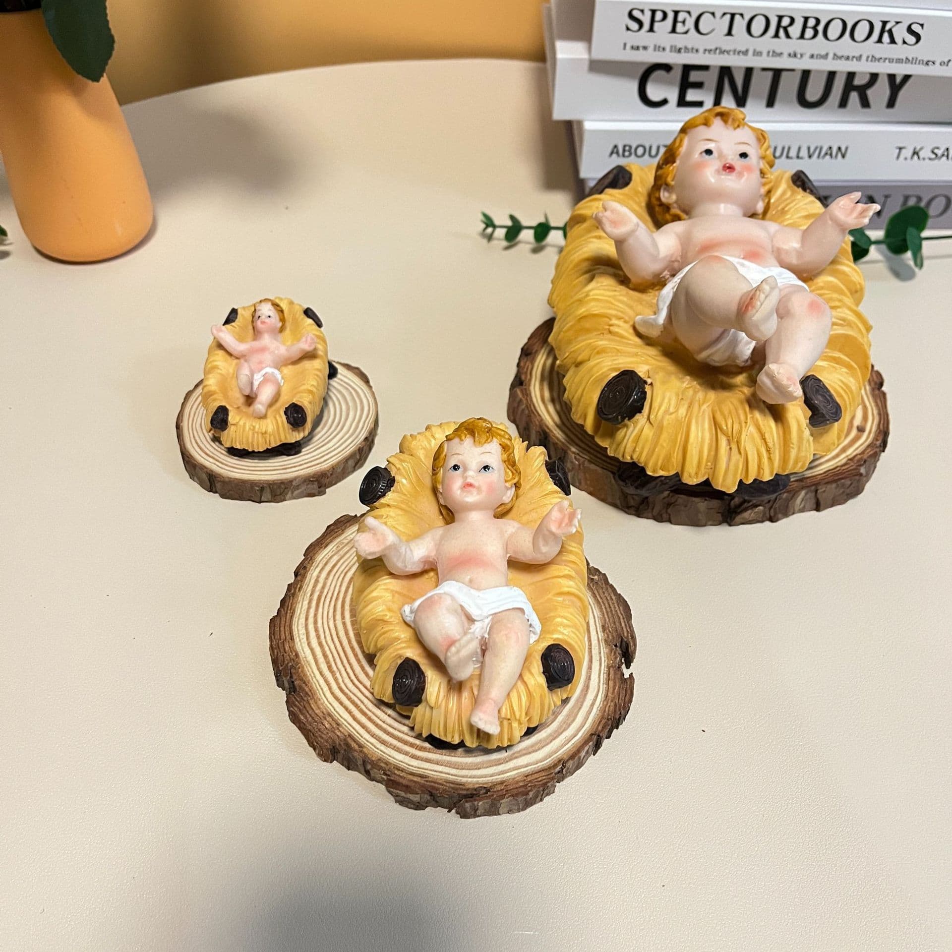 Cross-border manger bed, Nativity of the Infant Jesus, Christmas festive decorations, resin crafts, sculptures and ornaments