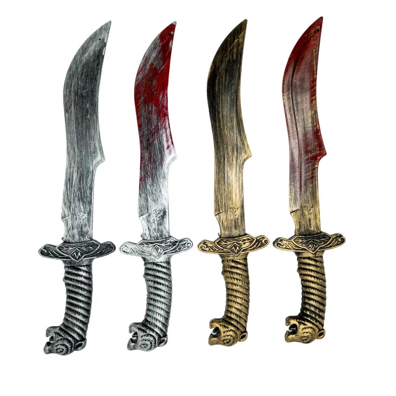 New Halloween Weapon Cross-border Dagger Tiger Plastic Simulation Sword Bloody Prank Performance Prop