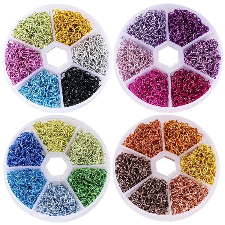Cross-border Aluminum Rings 6mm Colorful Open Jump Rings Set Nail Art Hole Punch Pendant Hanging Rings Earring Hanging Hole Rings