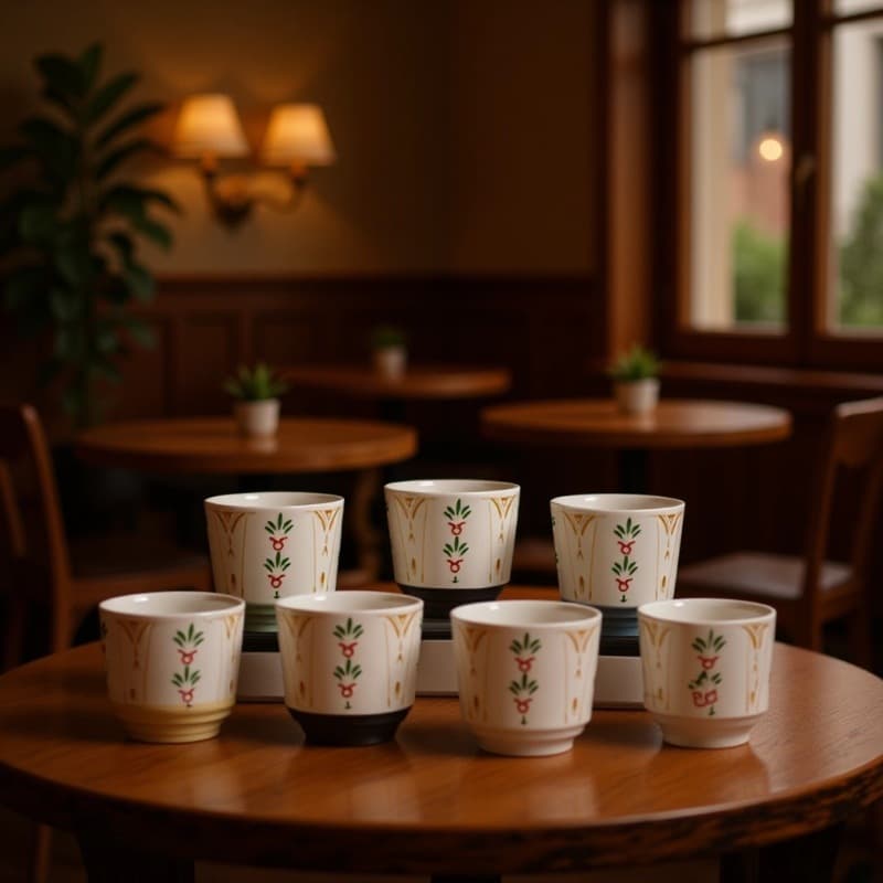 Traditional Arabic Ceramic Coffee Cup Middle Eastern Tea Cup Latte Art Handheld Espresso Cup Cappuccino Cup In Stock