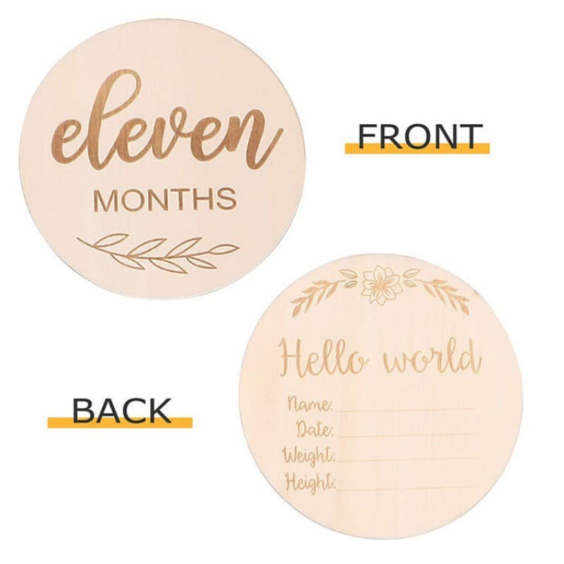 DIY Wooden Baby Monthly Milestone Disc Cards Birth Sign for Newborn Photography Props