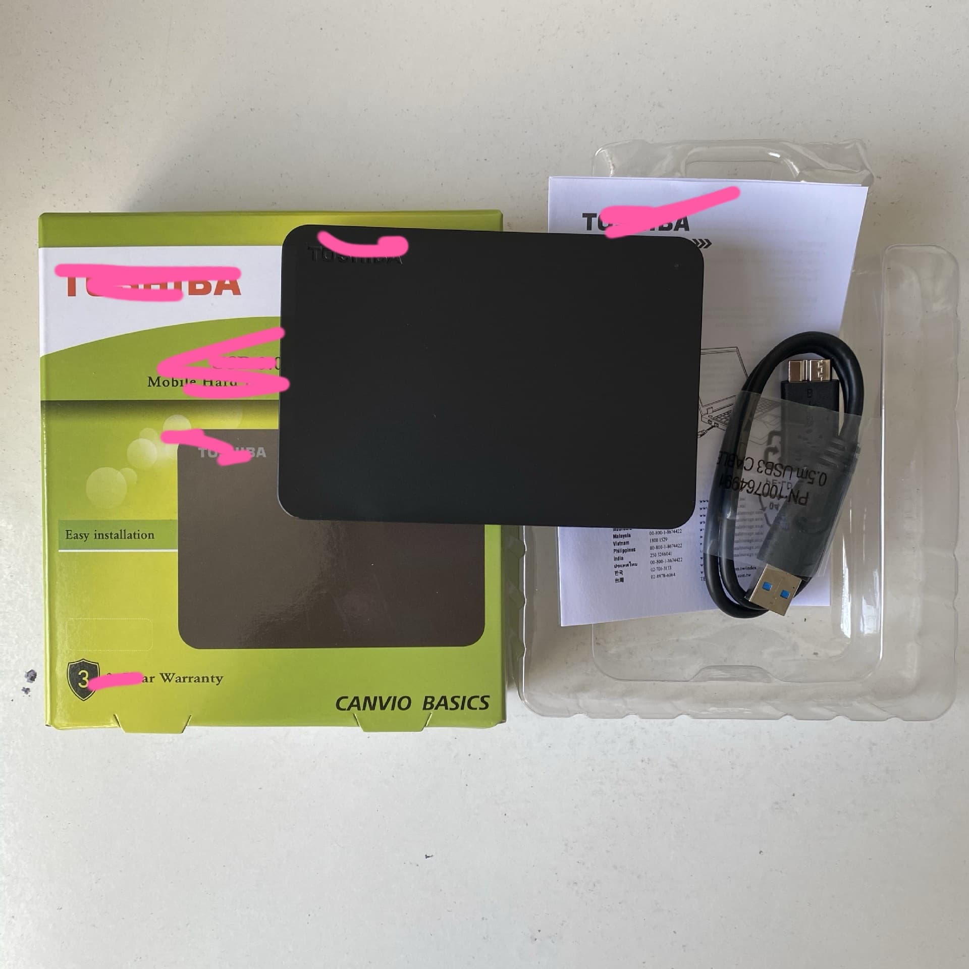 Compatible with 1TB A3 Black 500G 2.5-inch 2T mobile hard drive, connects to phone via USB 3.0, compatible with Mac