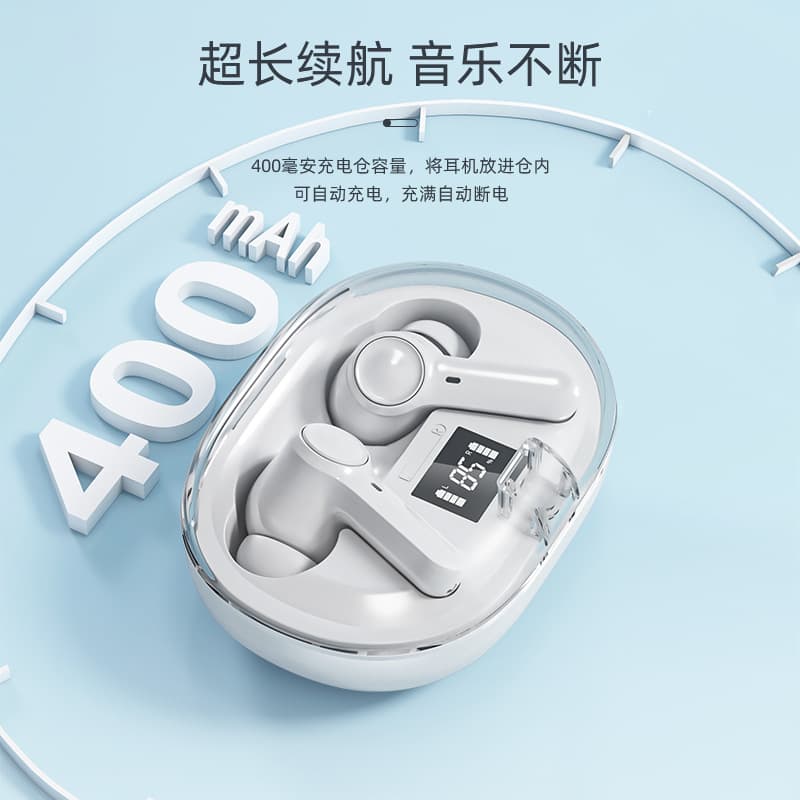 Cross-border Private Model Transparent Digital Display Wireless Bluetooth Earbuds, Ultra-Long Battery Life, In-Ear Noise Cancellation, Huaqiang North E-Sports Headset