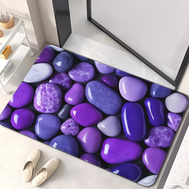 Cross-border Pebble Diatom Mud Bath Mat, Water-Absorbing Non-Slip Doormat for Bathroom, Entrance, and Hallway
