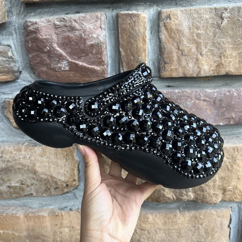 New original cross-border foreign trade women's shoes brand fashion rhinestone-embellished platform EVA clogs factory dropshipping