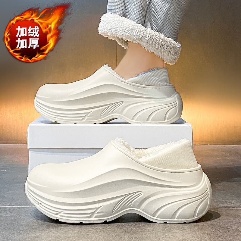 Chef Cotton Slippers Men's Winter Kitchen Waterproof Anti-Slip Oil-Proof Work Shoes Men's Velvet Thickened Warm Cotton Shoes