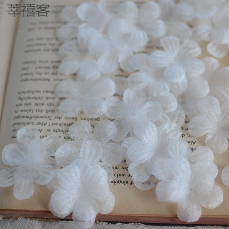 A08 DIY Handmade Flower Clothing Accessories Chiffon 3D Crinkle Flower Hair Accessory, Wedding Dress Accessories