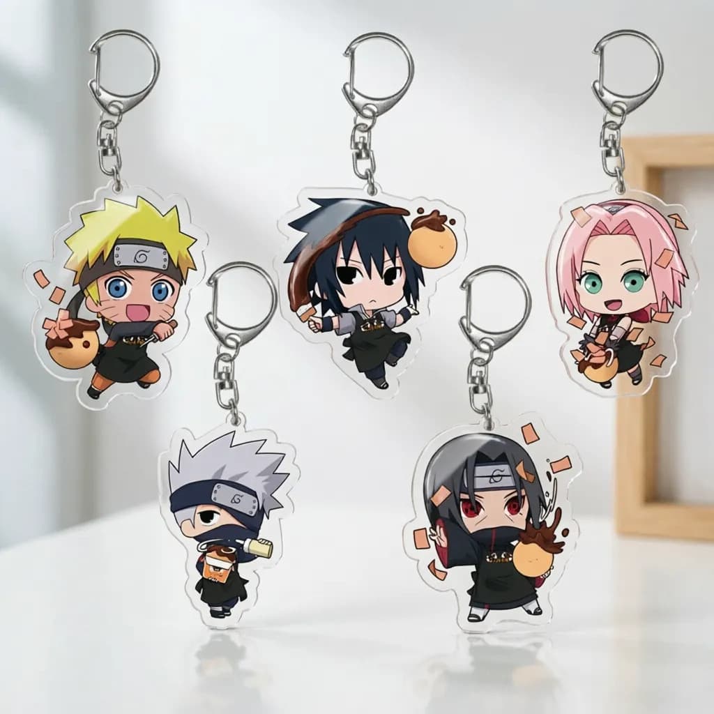 Anime Naruto Kakashi Naruto Sasuke Anime Star Cartoon Acrylic Charm Keychain