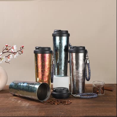 Double-Wall Pure Titanium Beer Mug with Vacuum Insulation, Portable Car Drinkware for Cold Beverages/Coffee