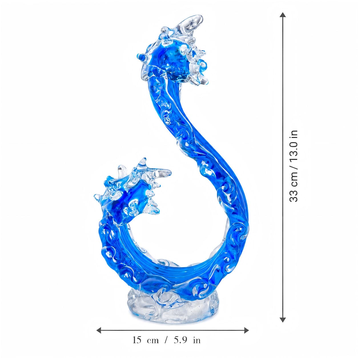 Zibo Liuli Ocean Wave Ornament Handmade Glass Ocean-Style Living Room Entryway Desktop Decoration Creative Artware