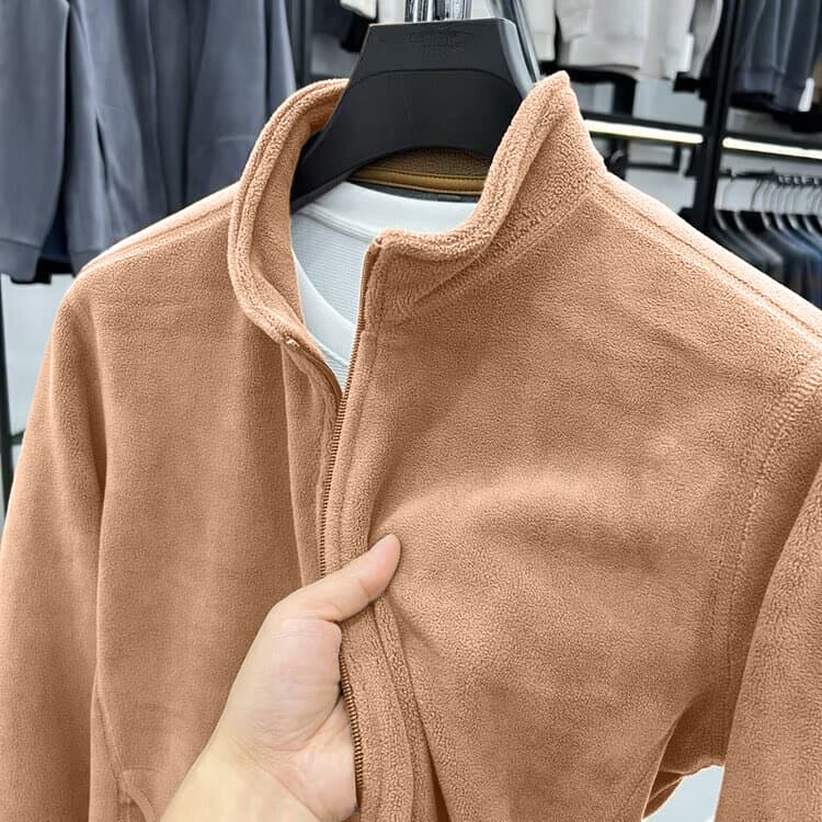 Clearance Sale: Fall/Winter Fleece Zip-Up Hoodie for Men, Warm Stand Collar Fleece Jacket