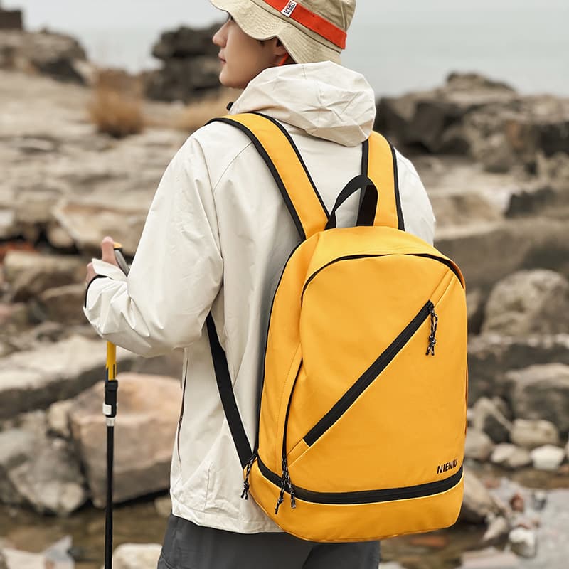 Dry-Wet Separation Sports Backpack with Waterproof Coated Fabric, Independent Shoe Compartment, Casual Backpack, Custom Logo Available