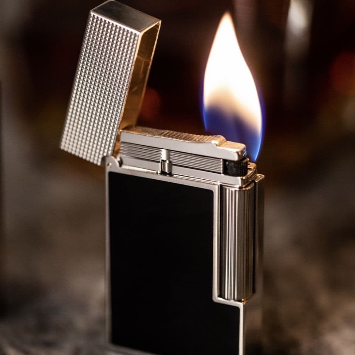 Imported from France, double-flame S·T·Dupont inflatable lighter desktop version collection pure copper gift for husband