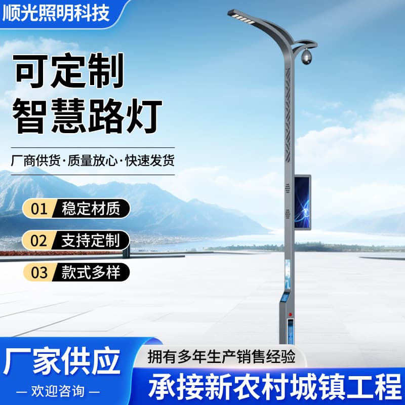 Smart Street Light 5G with Display WiFi Broadcast Charging Station LED Multi-Functional Smart City Traffic Street Light
