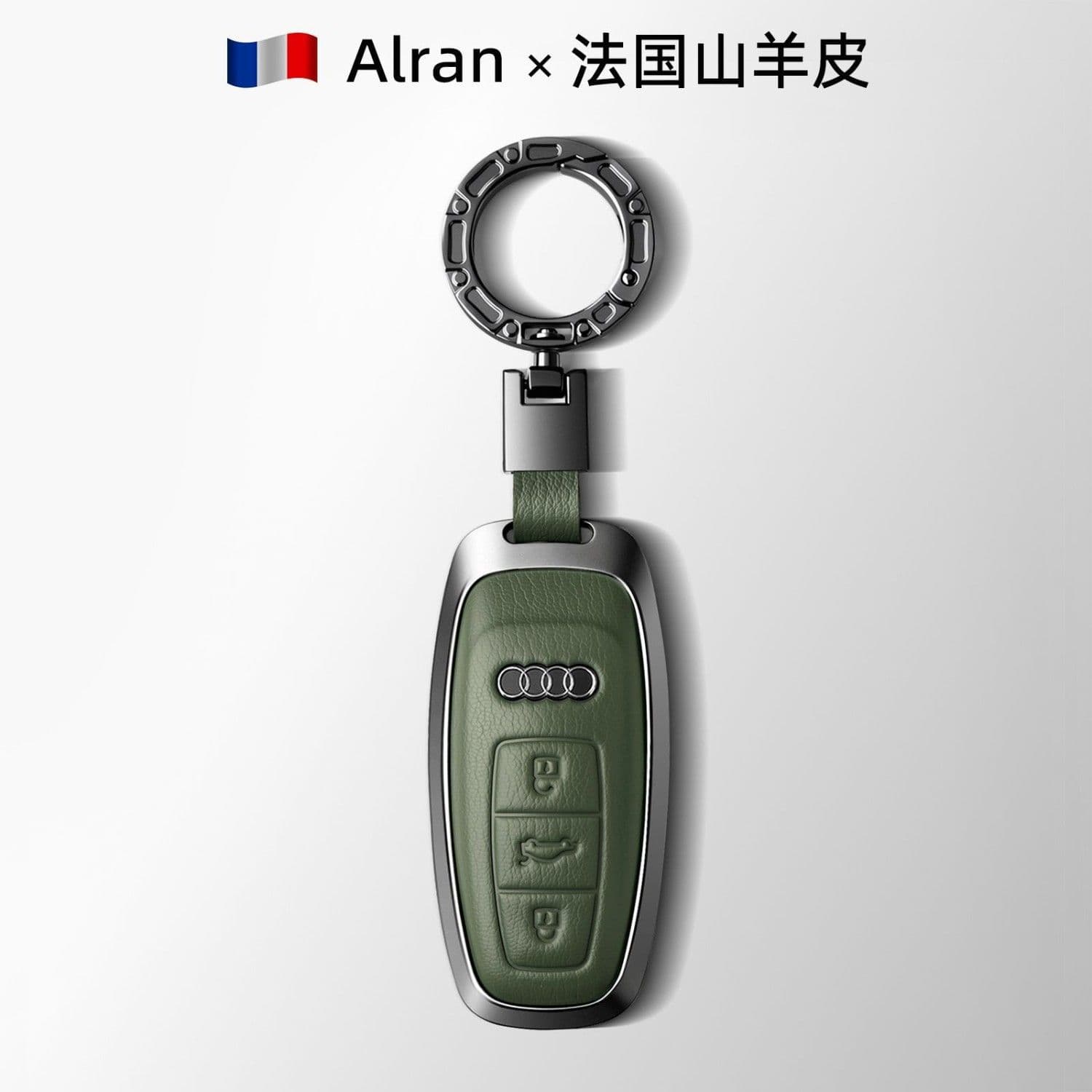 Goatskin Audi A6L Key Case Q5L A8 Q7 A4L Q2L Q3 Q4 A1 A5 Q8 Buckle Clip Genuine Leather