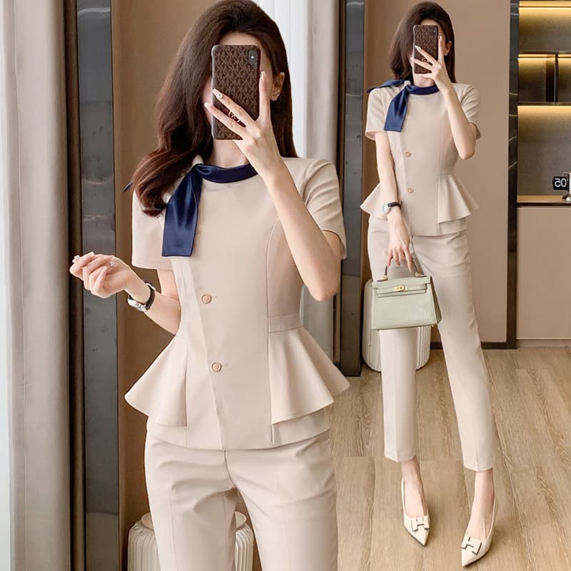 Beautician Work Uniform Women's New Fashion Professional Attire Formal Wear for Restaurant, Hotel, Jewelry Store Staff Uniforms