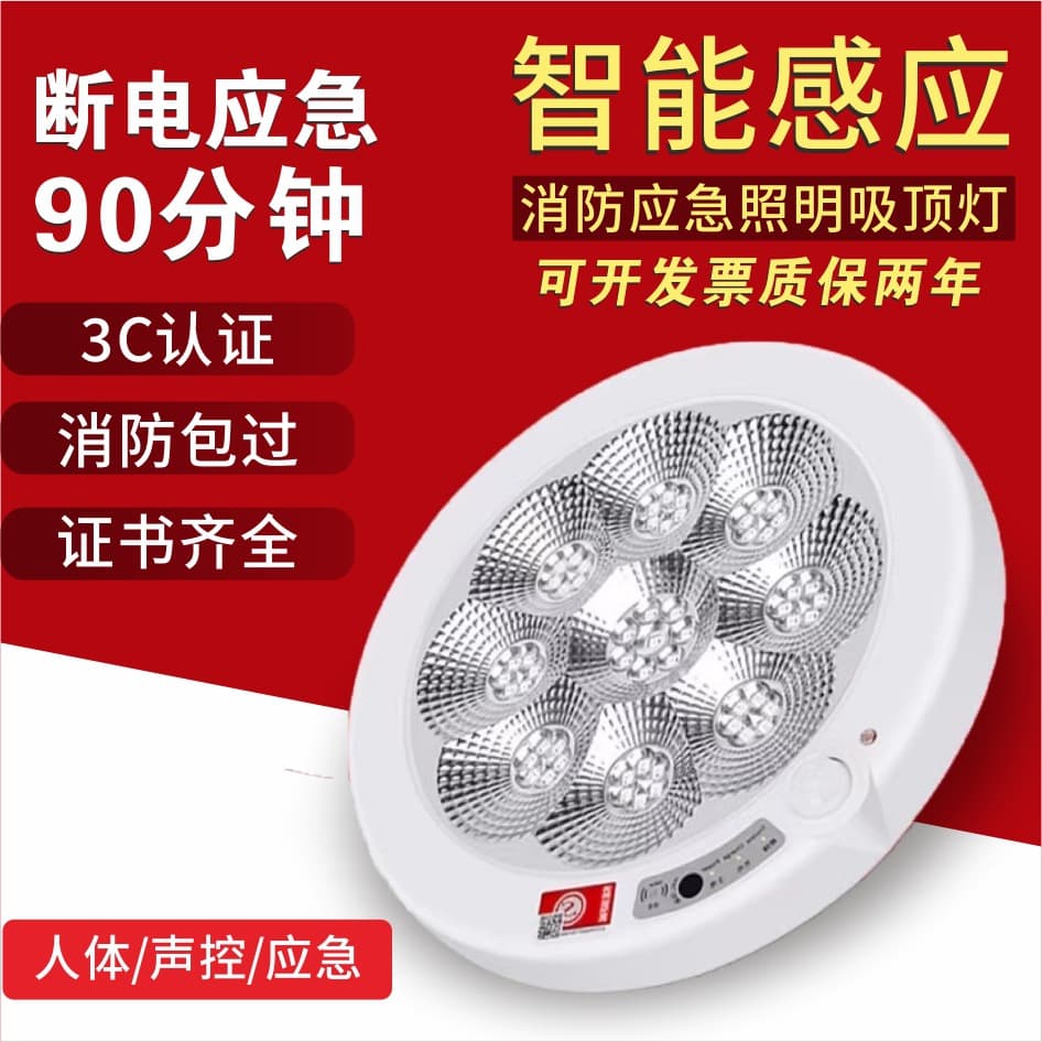 LED Infrared Human Body Sensor Ceiling Light Fire Emergency Intelligent Home Corridor Staircase Sound-Activated Sensor Light