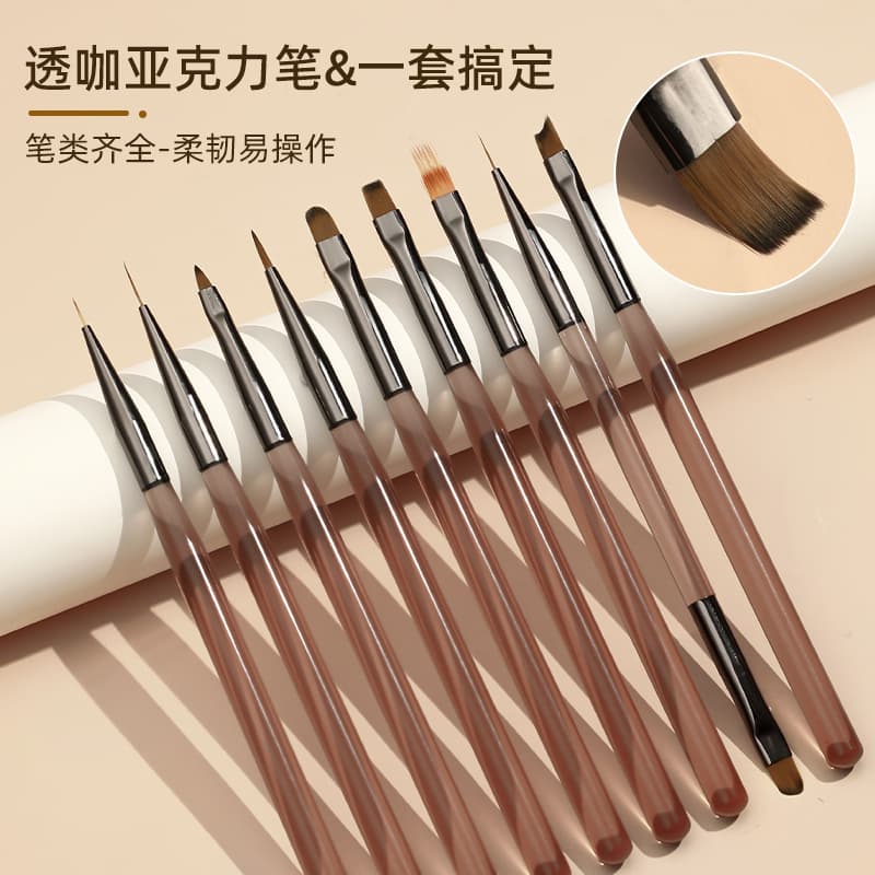 Japanese manicure pen brush sweep pen semi-permeable rod double-ended construction pen light therapy painted pull-line pen gradient pen wholesale