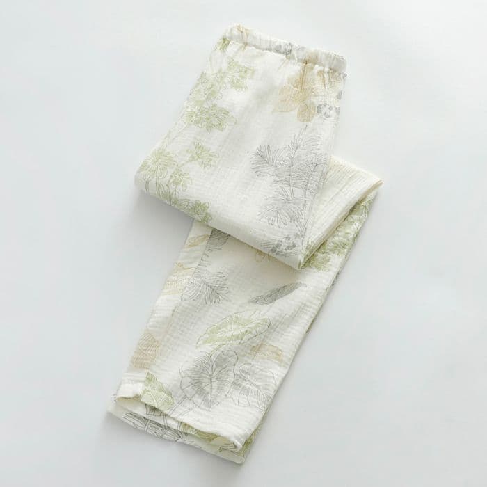 Maternity Pajama Pants Summer Thin Gauze High-Waist Adjustable Postpartum Lounge Pants for Home and Outdoor Wear
