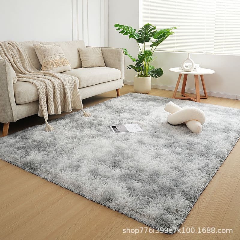 Tie-Dye Gradient Long Pile Carpet for Living Room, Coffee Table Mat, Bedside, Washable, Full Room Carpet, Cross-Border Drop Shipping
