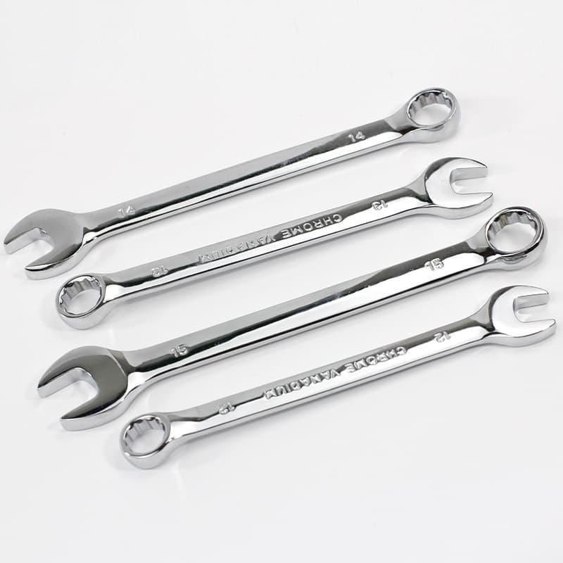 8-32mm Full Size Chrome Plated Mirror Combination Wrench, Ratcheting Box End and Open End Wrench, Automotive Repair Tool