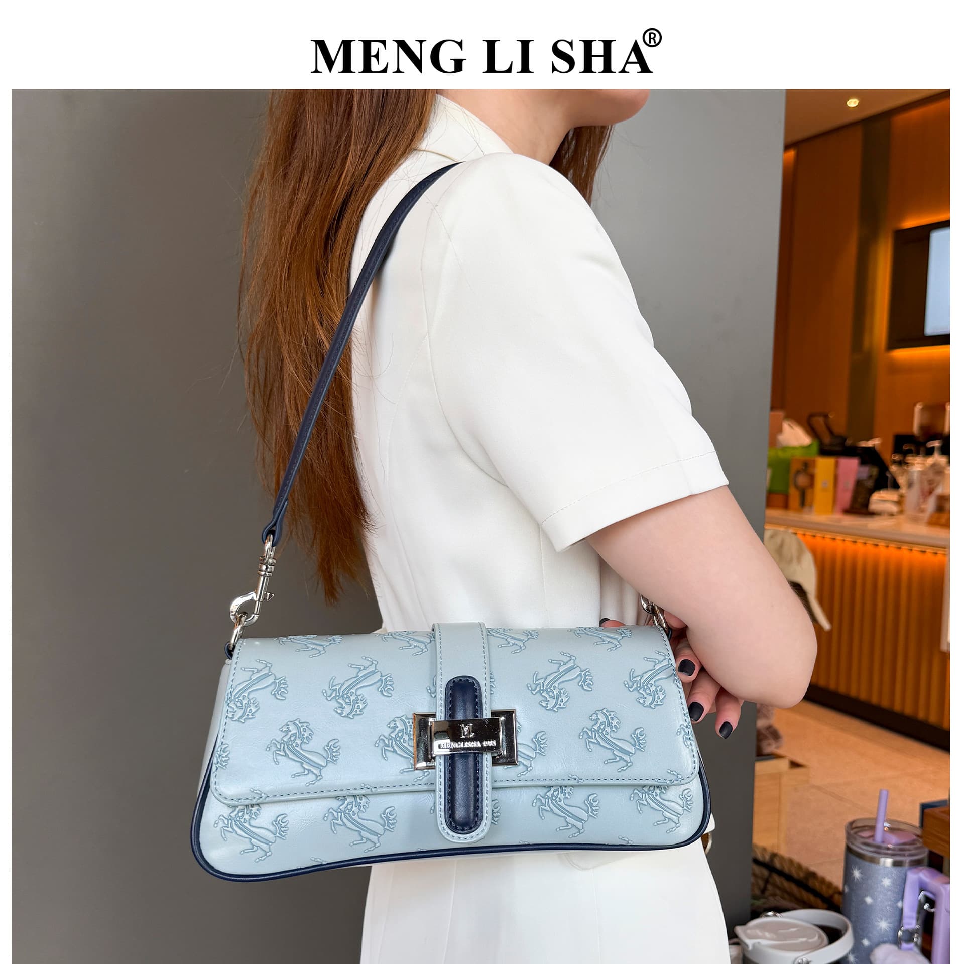 Unique Korean-style trendy underarm bag, elegant and simple shoulder bag, commuter crossbody bag, large capacity women's bag