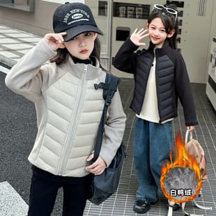 Children's Lightweight Down Vest Inner Layer School Uniform Essential 2025 Boys Warm Thermal Top for Middle and Older Kids Girls Winter Coat